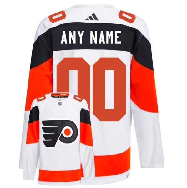 Men%27s Philadelphia Flyers Custom White 2024 Stadium Series Stitched Jersey